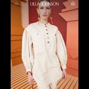 NWT Ulla Johnson Wesley Denim Tunic in Oat Size 4